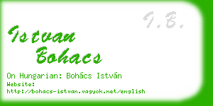 istvan bohacs business card