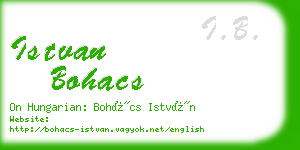 istvan bohacs business card
